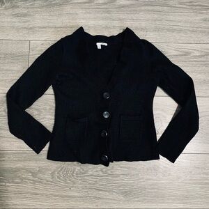 Halogen Marino Wool Girls Black Jacket Size Large